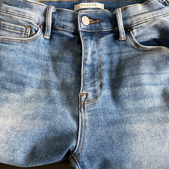 PacSun High Rise Jeggings Knee Panel Patch 27 Skinny Denim Jeans - Picture 6 of 9